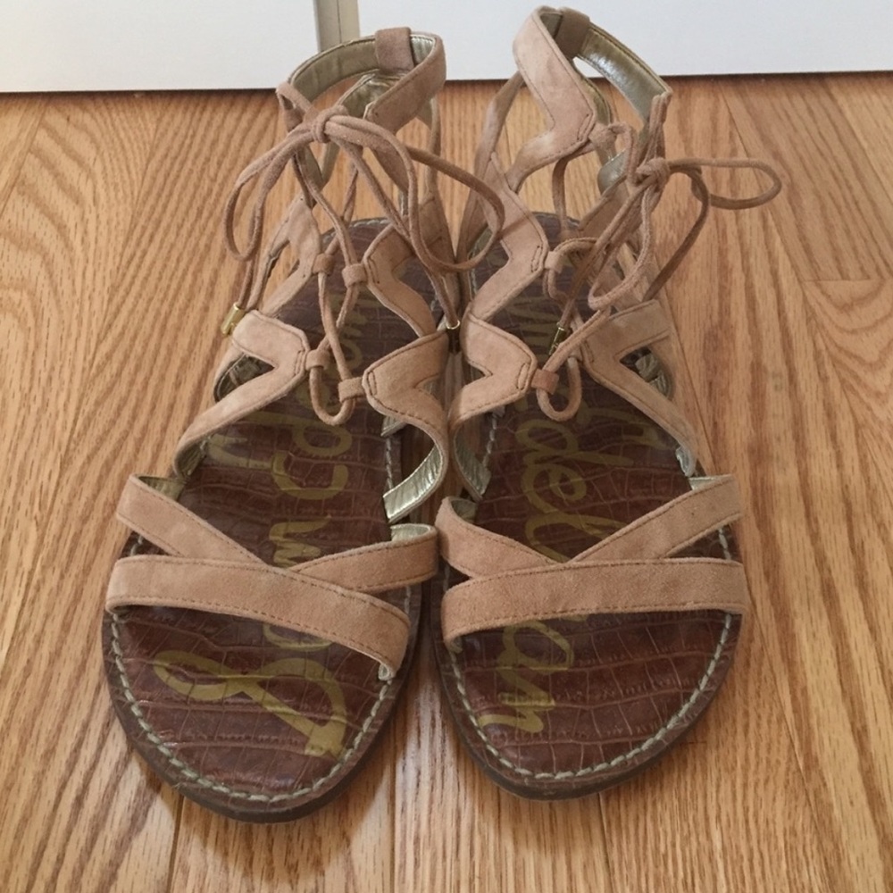 Sam Edelman Tan Leather Lace-up Gemma Sandals
